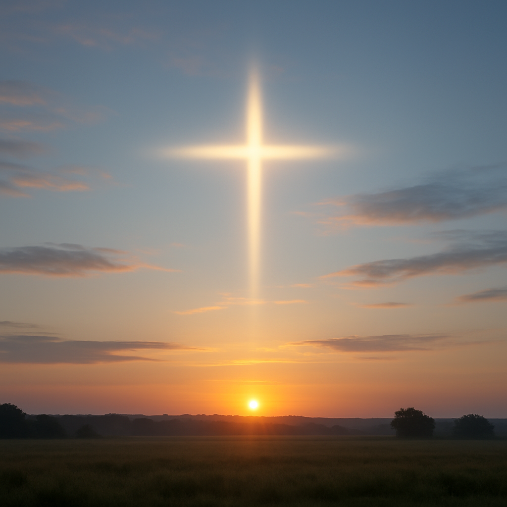 Soft dawn light rising over a quiet landscape symbolizing spiritual vigilance.